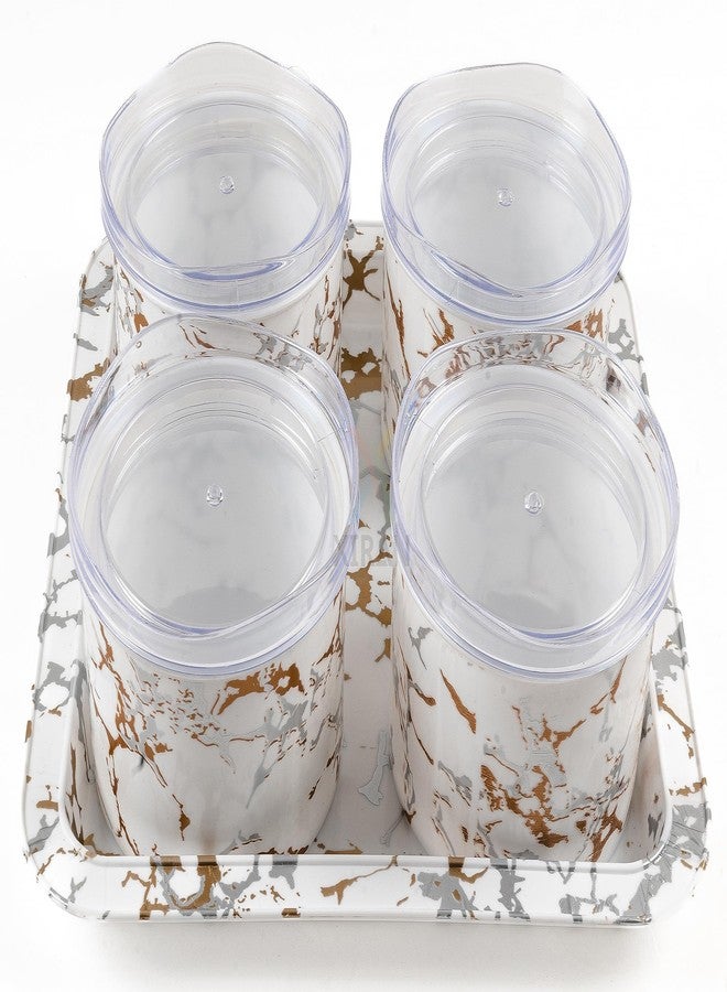 Xiran Airtight Dry Fruit Containers with Lid & Serving Tray, Dry Fruit Box for Serving Sweets, Chocolates, Candy, Pickle, Mukhwas, Kitchen accessories Items (4 Pieces Set, White, Polypropylene) - Image 4